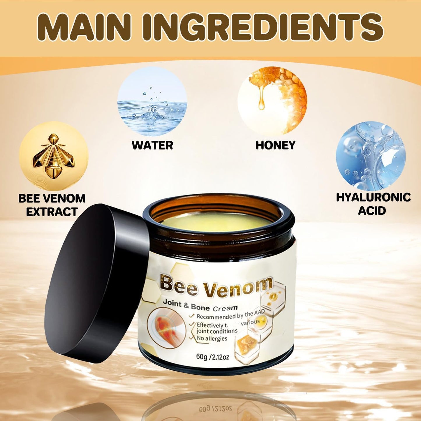 ArthroEase Bee Venom Arthritis Cream, Joint & Muscle Soothing Bee Venom Cream, Professional Bee Venom Joint Cream, Bee Venom Joint Gel - Specially for for Back, Neck, Hands, Knee (2 Bottle) - dailyvitalstore