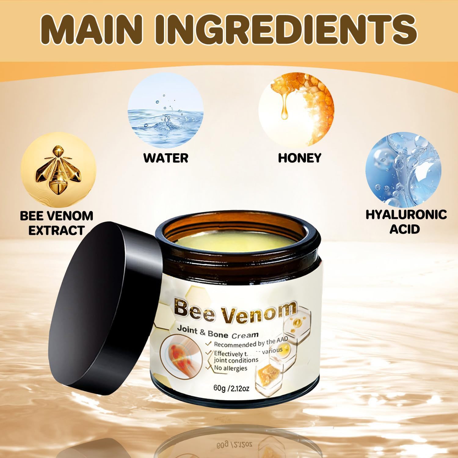 ArthroEase Bee Venom Arthritis Cream, Joint & Muscle Soothing Bee Venom Cream, Professional Bee Venom Joint Cream, Bee Venom Joint Gel - Specially for for Back, Neck, Hands, Knee (2 Bottle) - dailyvitalstore