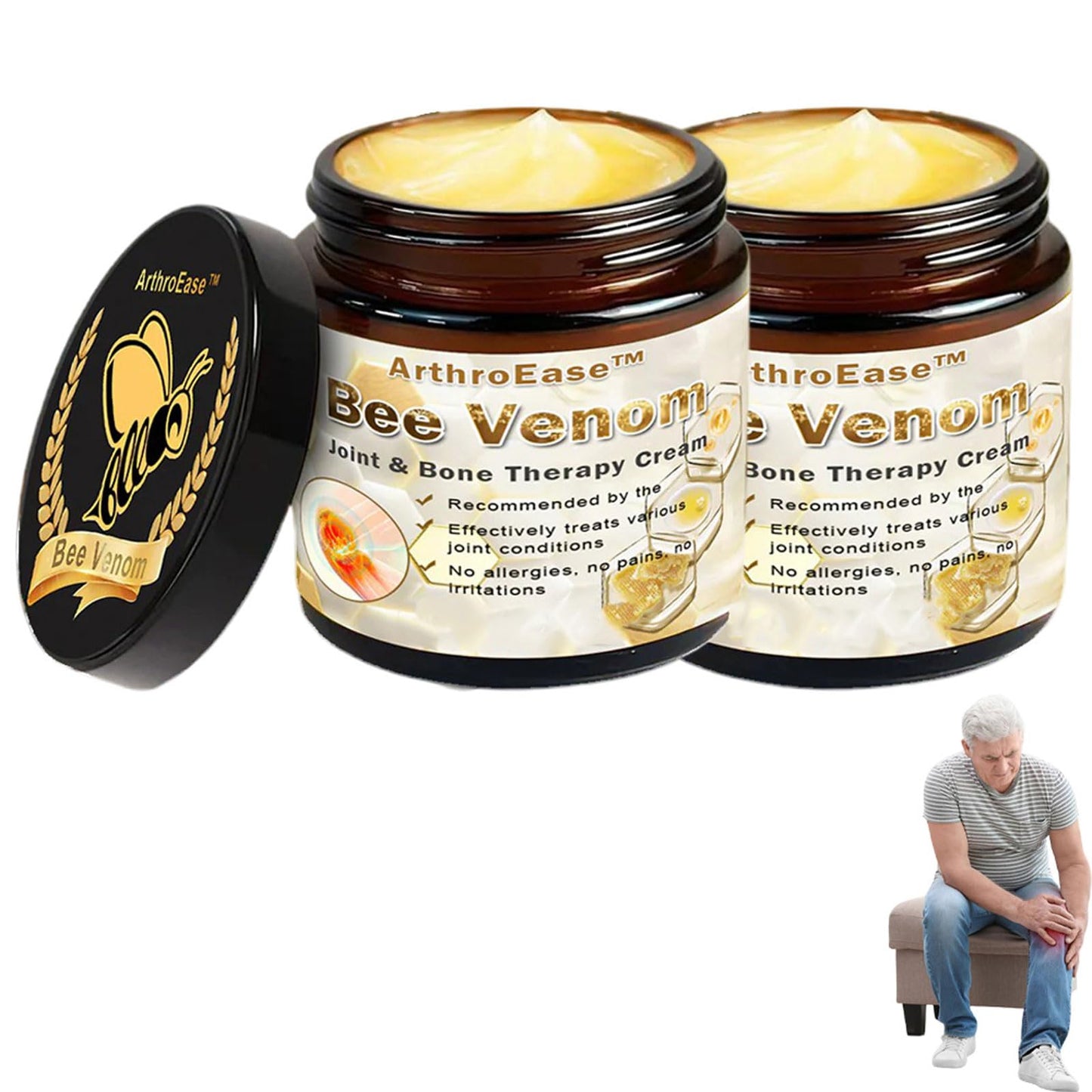 ArthroEase Bee Venom Joint and Bone Cream,ArthroEase Bee Venom Cream,Bee Venom Joint Gel,Effectively Relieve Joint discomfort (2) - dailyvitalstore