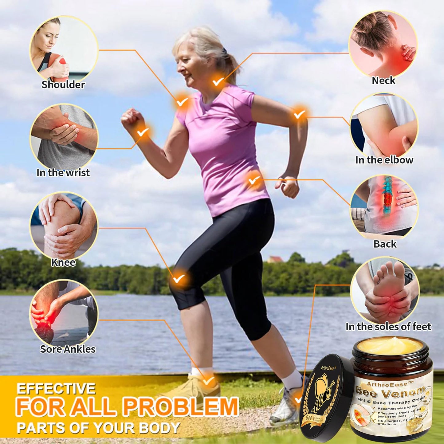 ArthroEase Bee Venom Joint and Bone Cream,ArthroEase Bee Venom Cream,Bee Venom Joint Gel,Effectively Relieve Joint discomfort (2) - dailyvitalstore
