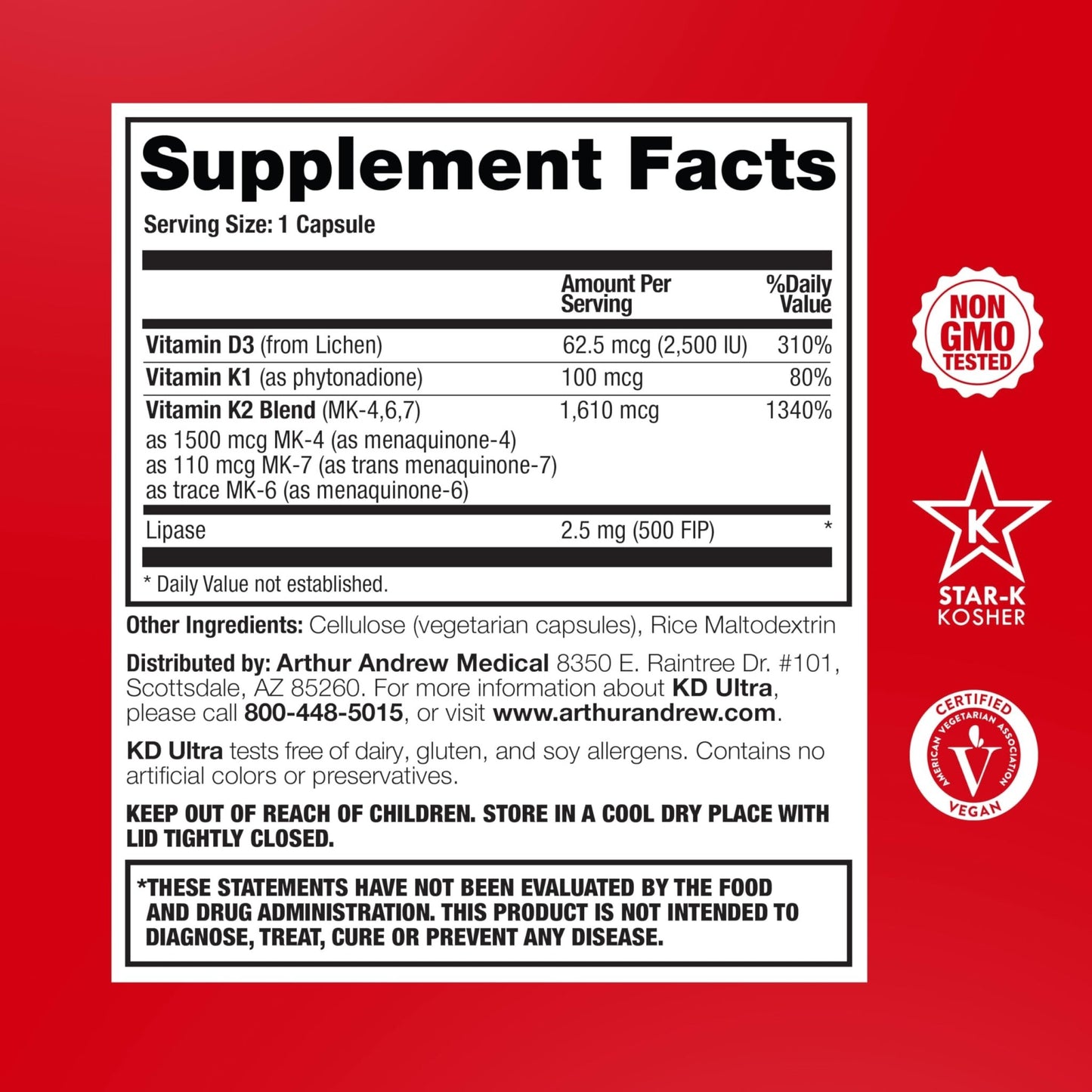 Arthur Andrew Medical, KD Ultra, Immunity, Heart and Bone Health, 90 Capsules - dailyvitalstore