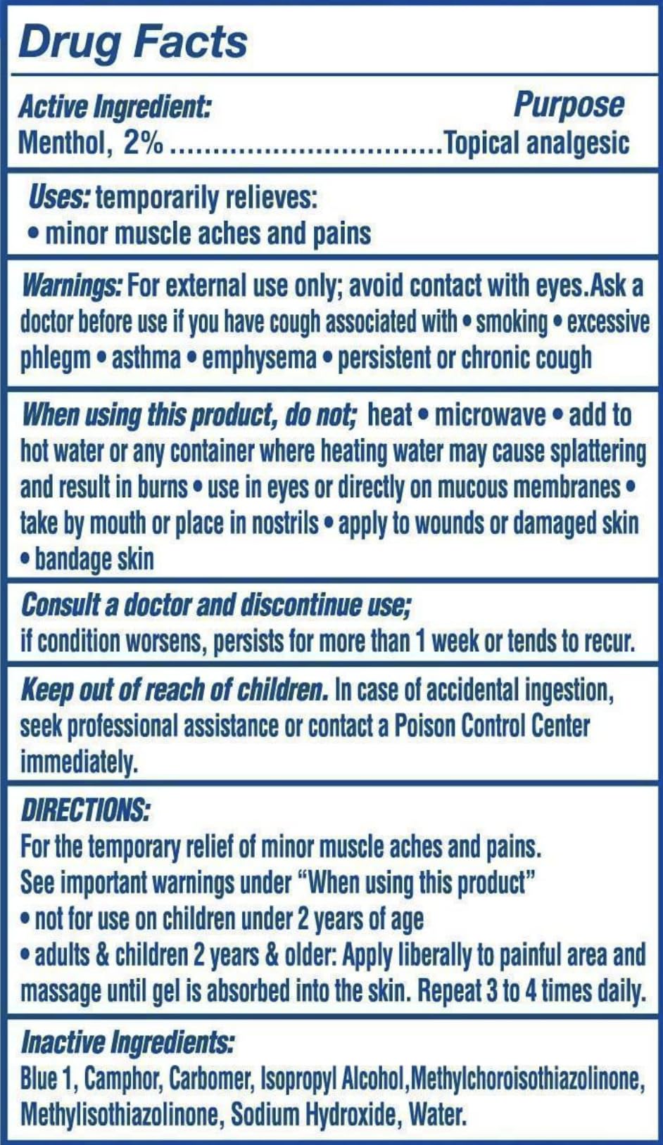 Artic Ice Pain Relieving Gel 2% Menthol Blue 7 Ounce, 1 Count - dailyvitalstore