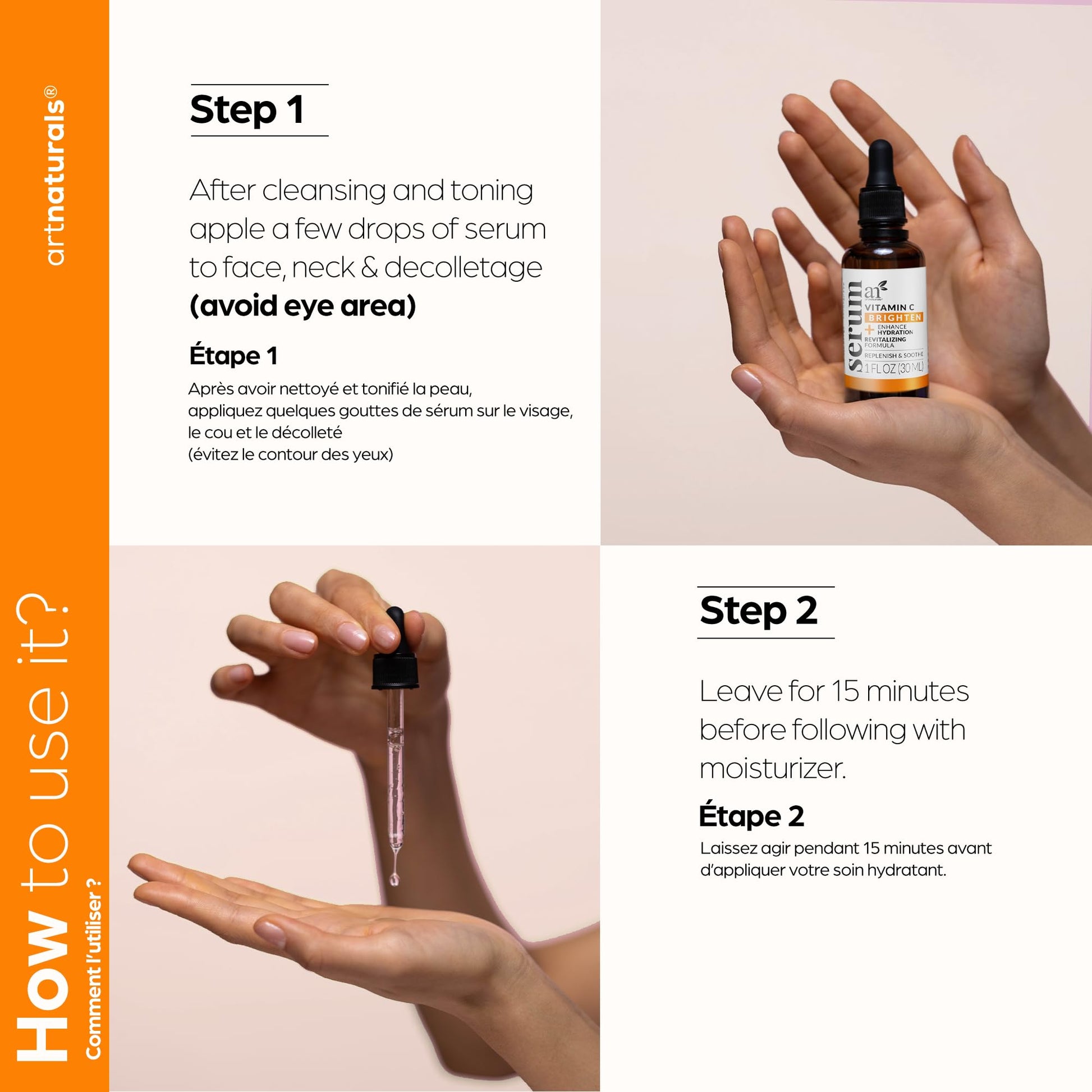 artnaturals Anti-Aging Vitamin C Serum - (1 Fl Oz / 30ml) - with Hyaluronic Acid and Vit E - Wrinkle Repairs Dark Circles, Fades Age Spots and Sun Damage - dailyvitalstore