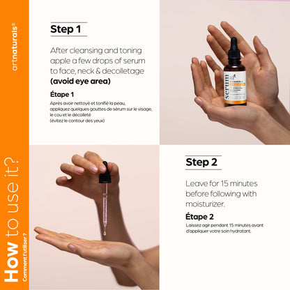 artnaturals Anti-Aging Vitamin C Serum - (1 Fl Oz / 30ml) - with Hyaluronic Acid and Vit E - Wrinkle Repairs Dark Circles, Fades Age Spots and Sun Damage - dailyvitalstore