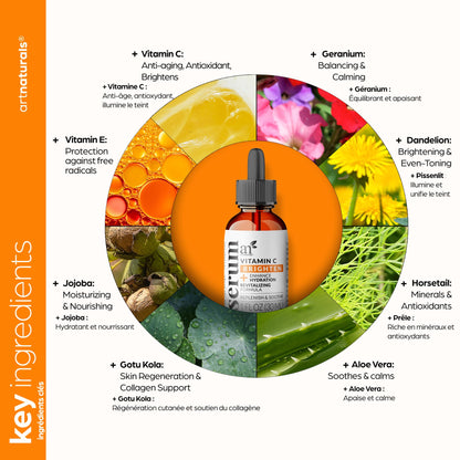 artnaturals Anti-Aging Vitamin C Serum - (1 Fl Oz / 30ml) - with Hyaluronic Acid and Vit E - Wrinkle Repairs Dark Circles, Fades Age Spots and Sun Damage - dailyvitalstore