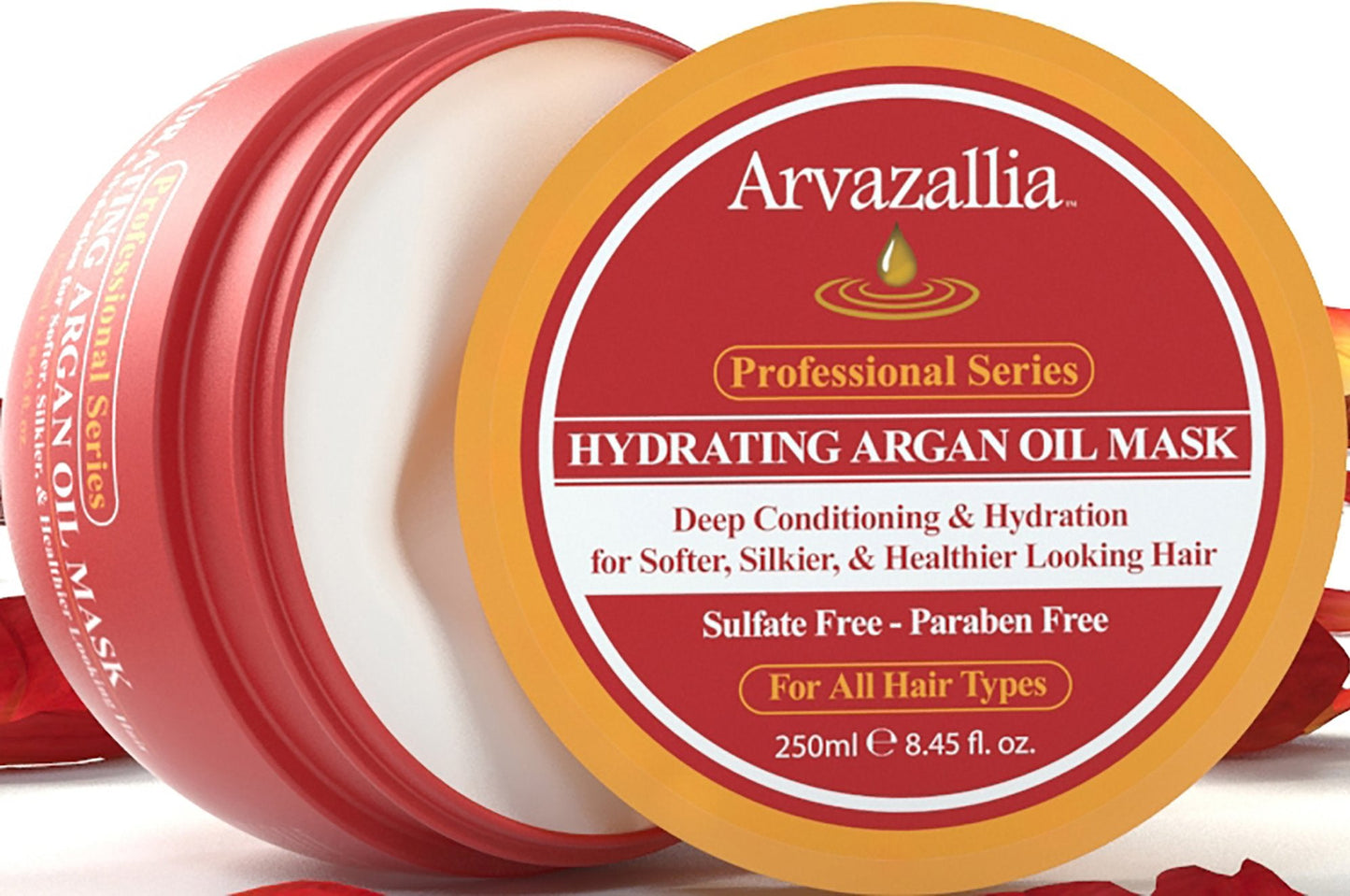 Arvazallia Hydrating Argan Oil Hair Mask and Deep Conditioner for Dry or Damaged Hair (8.45 oz Jar) - dailyvitalstore