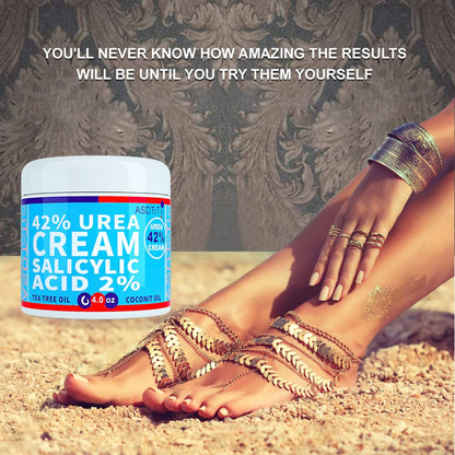 ASDToTio Urea Cream 42% - Premium Urea Foot Cream - With 2% Salicylic Acid, Tea Tree Oil, Shea Butter, Aloe Vera - For Feet, Hands, Heels, Elbows, Knees and More - 4 oz - dailyvitalstore