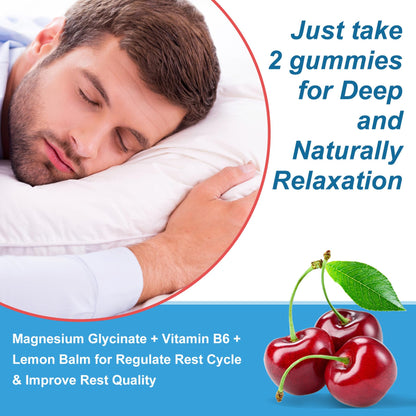 Ashwagandha Gummies, Magnesium Glycinate Gummies 2000mg for Adults, Vitamin B6, Zinc, Rhodiola Rosea, Lemon Balm, Relaxation Support, Natural Zzz, Brain, Muscle, Stamina, Energy, Sugar Free - dailyvitalstore