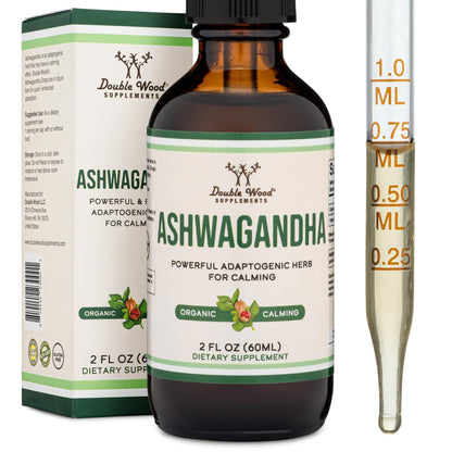 Ashwagandha Organic Drops for Stress Relief (1,200mg, 60 Servings) Ashwagandha Tincture for Adrenal Support and Cortisol Manager - dailyvitalstore