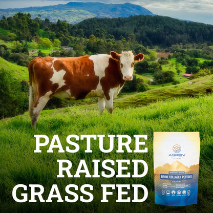 ASPEN NATURALS Grass fed Bovine Collagen Peptides Powder 3lb - Collagen for Women, USA Sourced from USDA Inspected Cattle, Gluten Free, Paleo Friendly, Water Soluble, Flavorless, Easily Mixes - dailyvitalstore