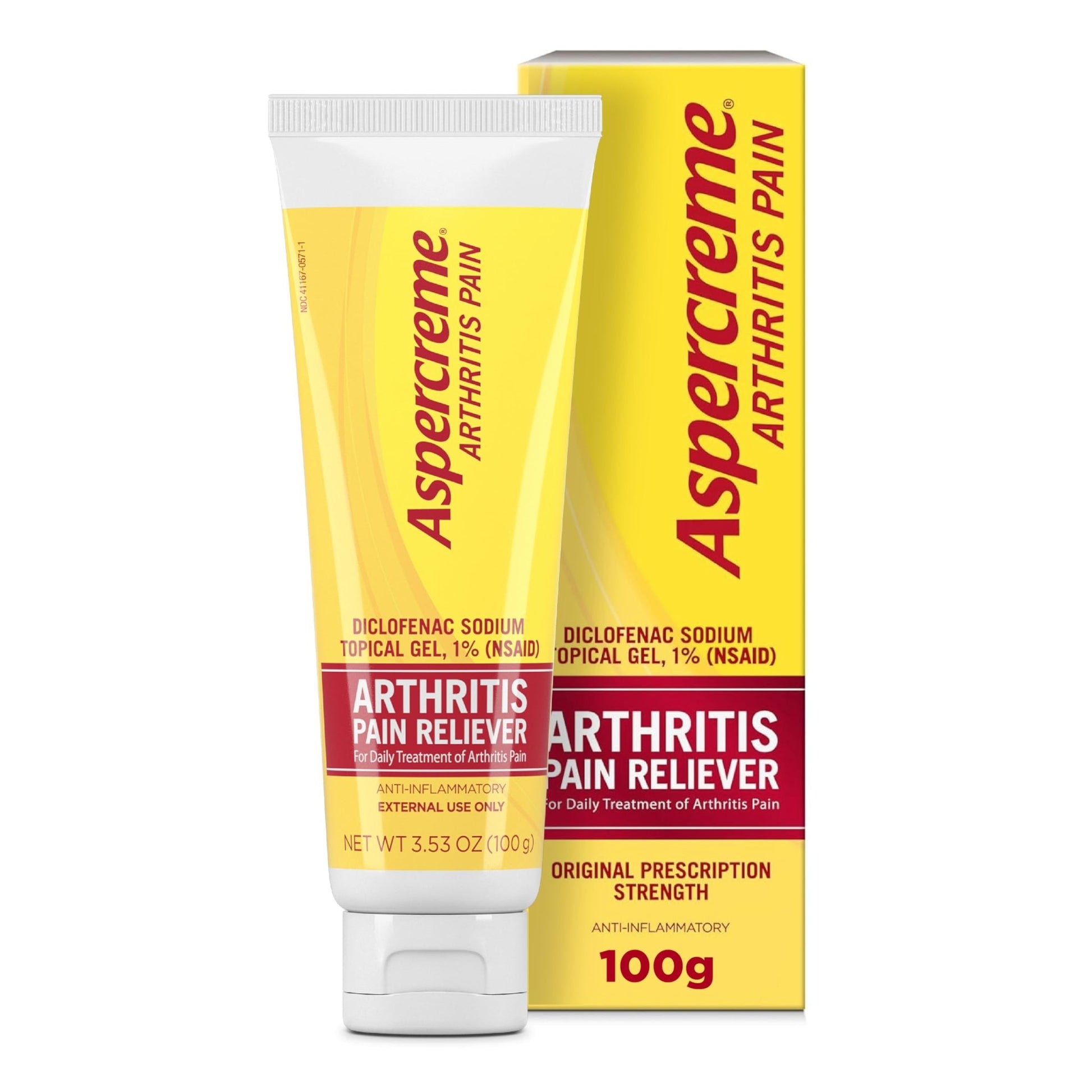 Aspercreme Arthritis Pain Relief Gel for Arthritis & Joint Pain, Non-steroidal Anti-inflammatory Topical Gel with Max-Strength Diclofenac Sodium, 100 g - dailyvitalstore