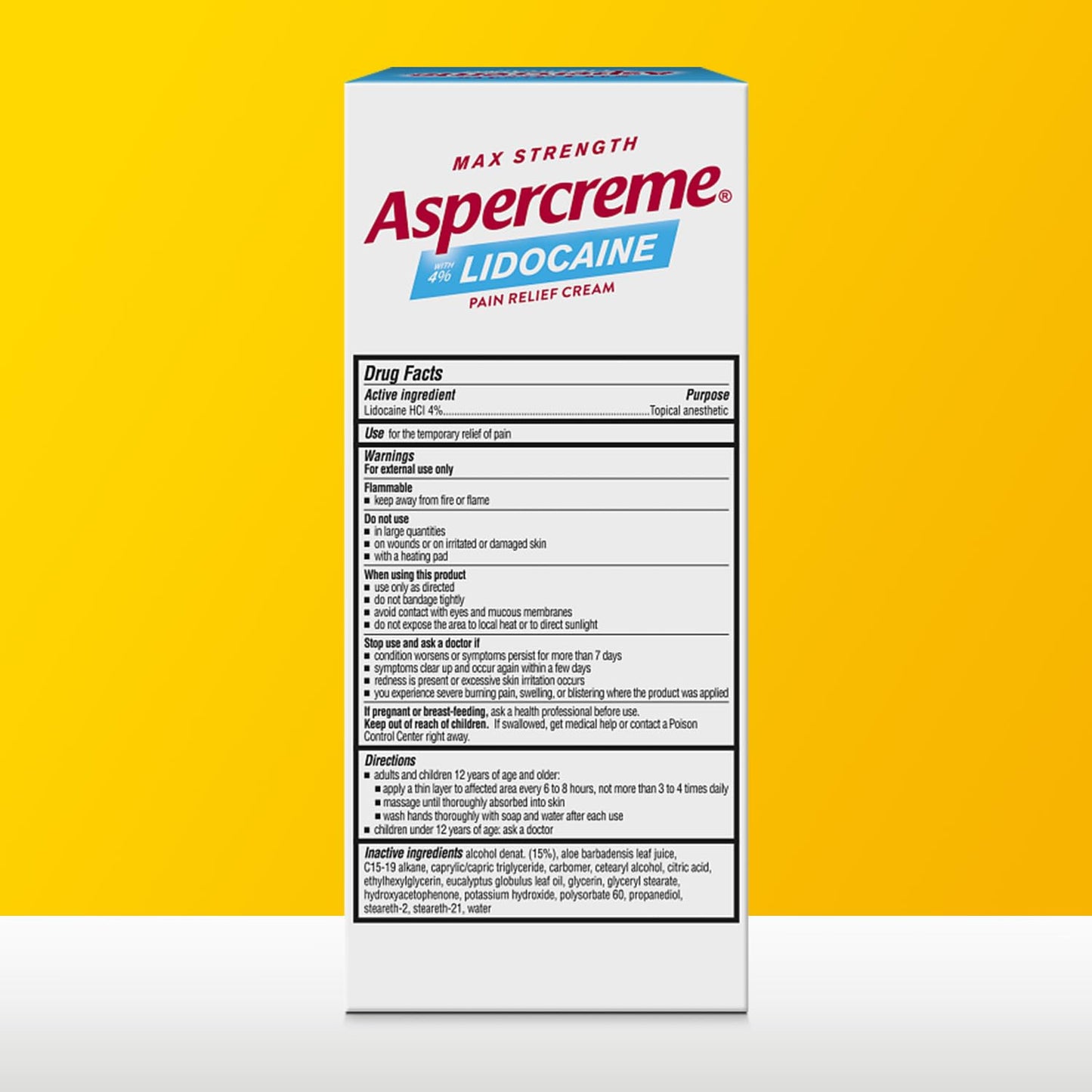 Aspercreme Essential Oils Lidocaine Pain Relief Cream, Max-Strength Lidocaine Numbs Away Nerve Pain, Moisturizing Aloe Hydrates Skin, Eucalyptus, 3 Oz. - dailyvitalstore