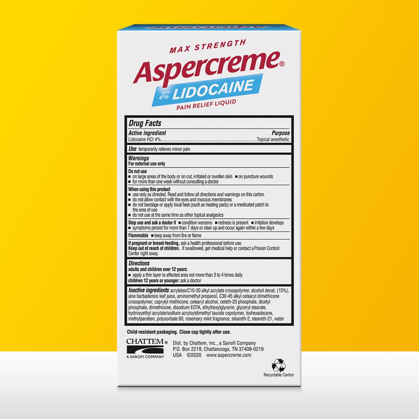 Aspercreme Essential Oils Lidocaine Pain Relief with No-Mess Roll-On Applicator, Max-Strength Lidocaine Numbs Away Nerve Pain, Moisturizing Aloe Hydrates Skin, Rosemary & Mint, 2.5 Oz. - dailyvitalstore