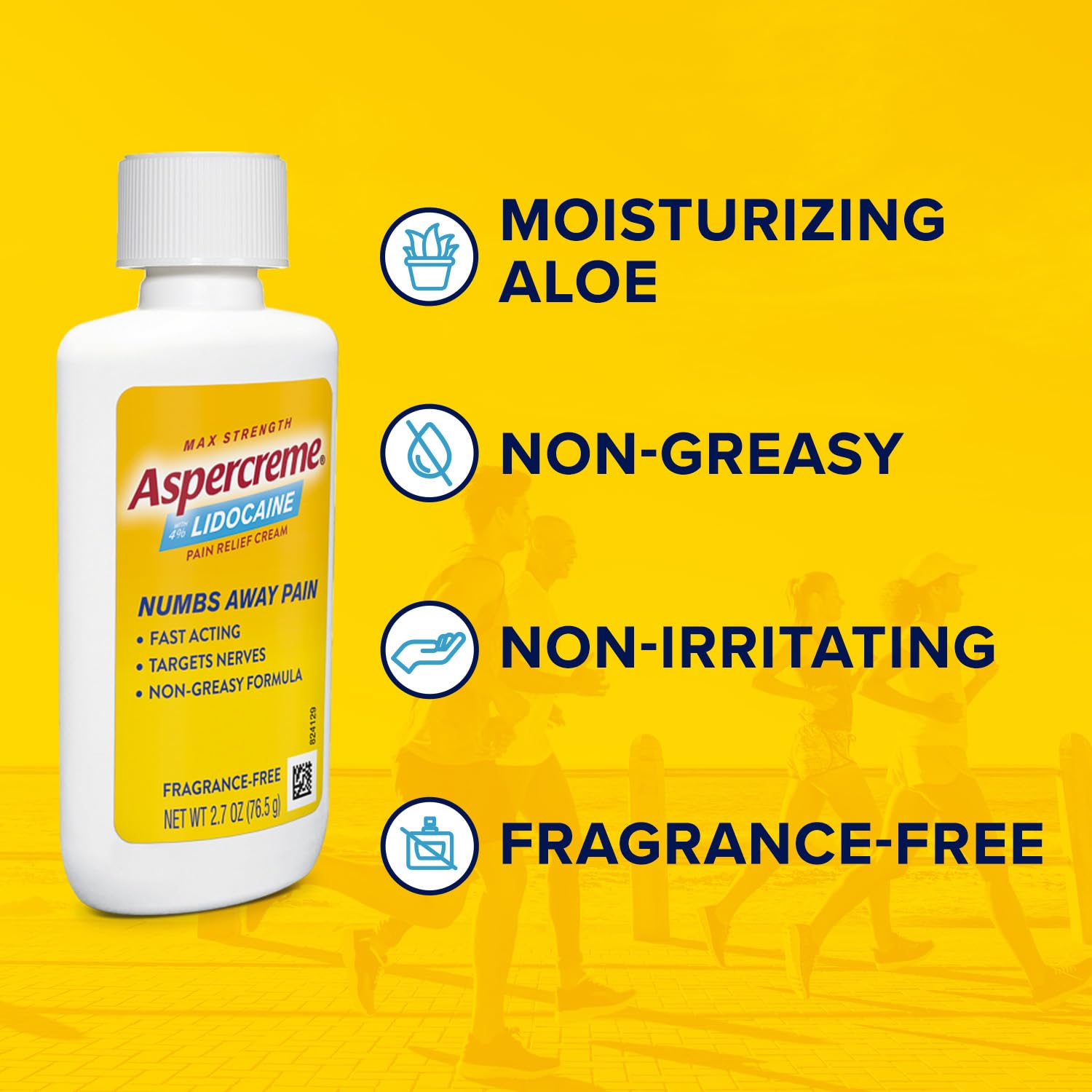 Aspercreme Lidocaine Pain Relief Cream Soothes Aggravated Nerves, Numbing Topical Analgesic with Max-Strength 4% Lidocaine & Moisturizing Aloe, 2.7 Oz. - dailyvitalstore