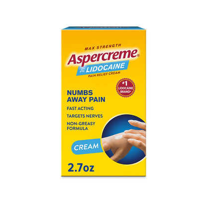 Aspercreme Lidocaine Pain Relief Cream Soothes Aggravated Nerves, Numbing Topical Analgesic with Max-Strength 4% Lidocaine & Moisturizing Aloe, 2.7 Oz. - dailyvitalstore