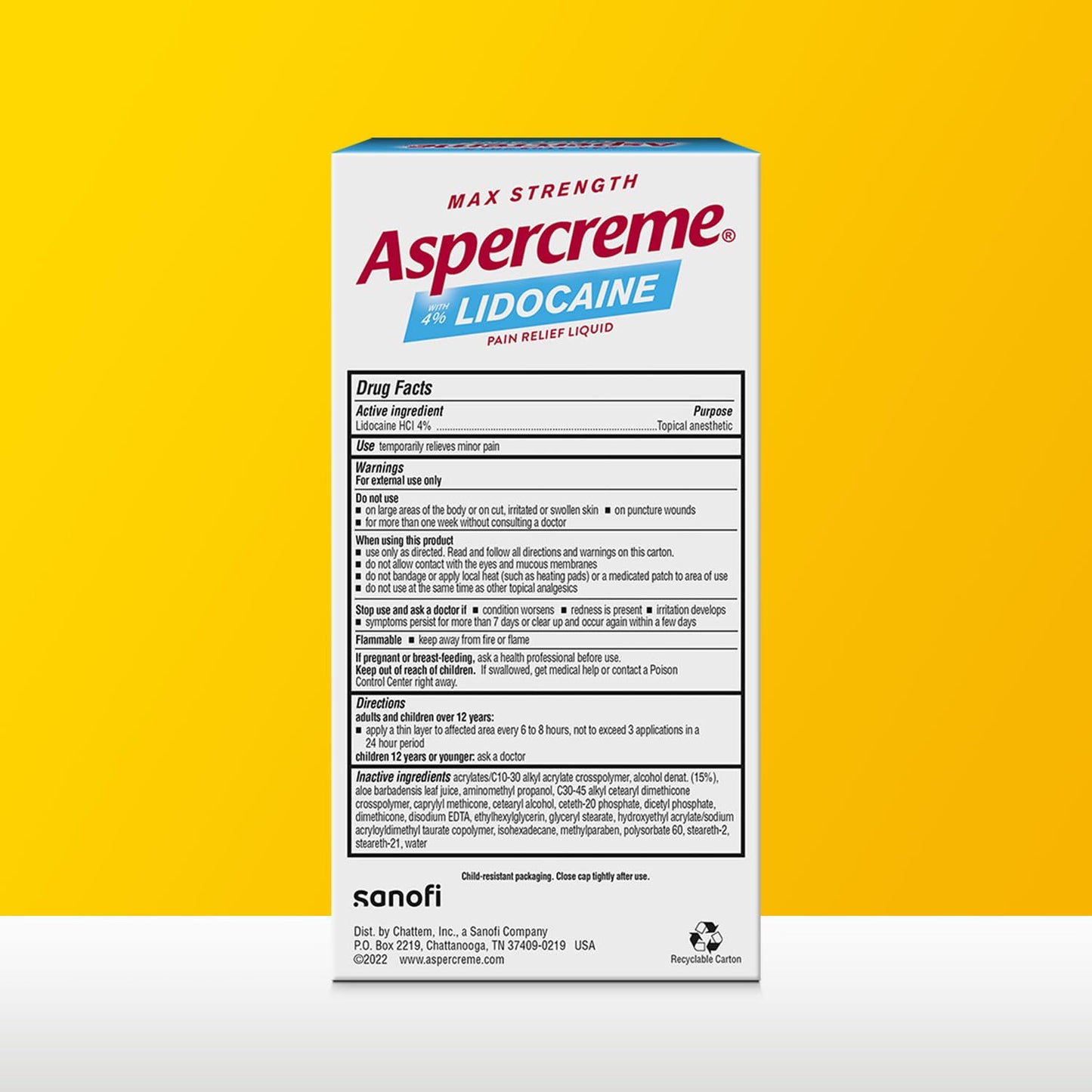 Aspercreme Odor Free Max Strength Lidocaine Pain Relief Liquid with Roll-On No Mess Applicator, 2.5 oz. - dailyvitalstore