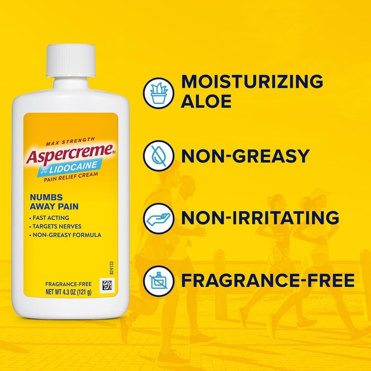 Aspercreme with Lidocaine Maximum Strength Pain Relief Cream, 4.3 Oz (Pack of 2) - dailyvitalstore