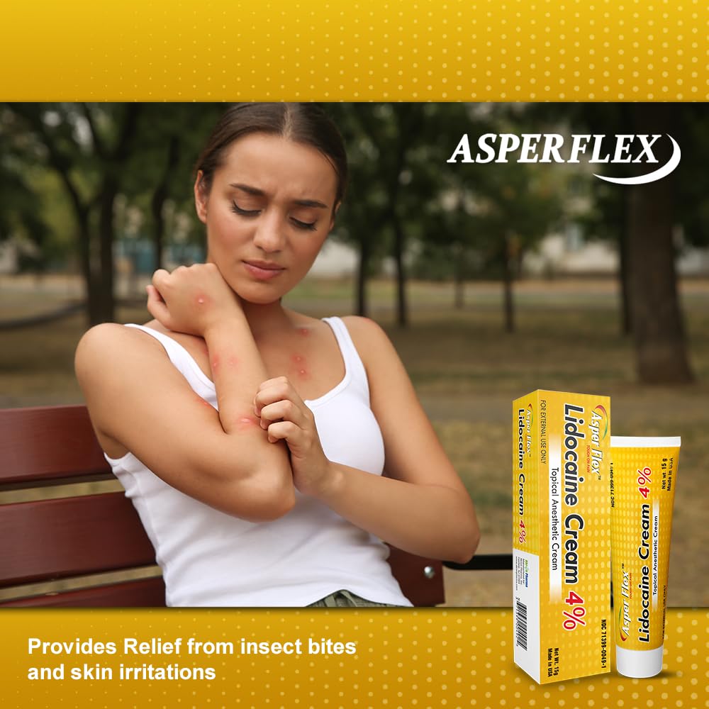 ASPERFLEX™ Lidocaine Pain Relief Cream 4% - Fast-Acting Numbing Cream for Muscle & Joint Pain, Arthritis, Backache, and More - 15G - dailyvitalstore