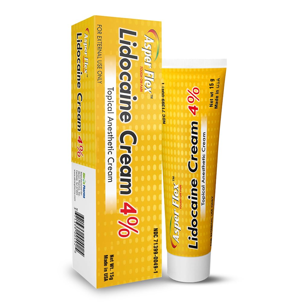 ASPERFLEX™ Lidocaine Pain Relief Cream 4% - Fast-Acting Numbing Cream for Muscle & Joint Pain, Arthritis, Backache, and More - 15G - dailyvitalstore