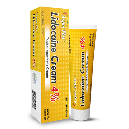 ASPERFLEX™ Lidocaine Pain Relief Cream 4% - Fast-Acting Numbing Cream for Muscle & Joint Pain, Arthritis, Backache, and More - 15G - dailyvitalstore