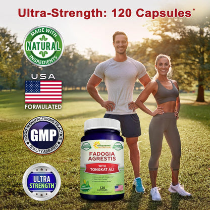 aSquared Nutrition Fadogia Agrestis 1000mg & Ali 400mg - 120 Capsules - Fadogia Agrestis Extract Supplement and Powder Complex Pills - dailyvitalstore