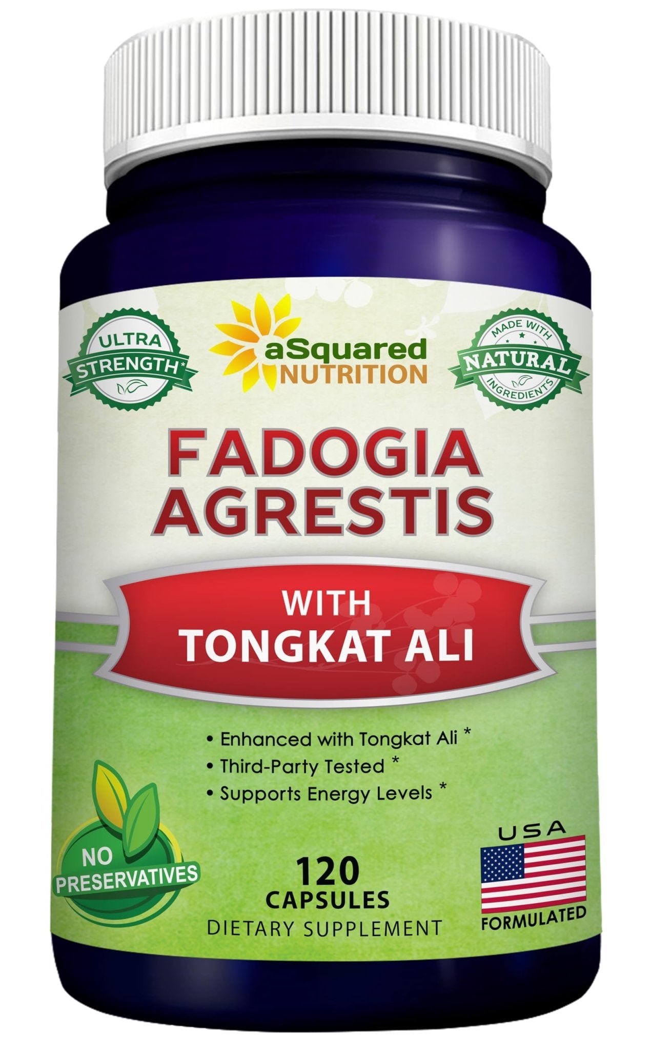 aSquared Nutrition Fadogia Agrestis 1000mg & Ali 400mg - 120 Capsules - Fadogia Agrestis Extract Supplement and Powder Complex Pills - dailyvitalstore