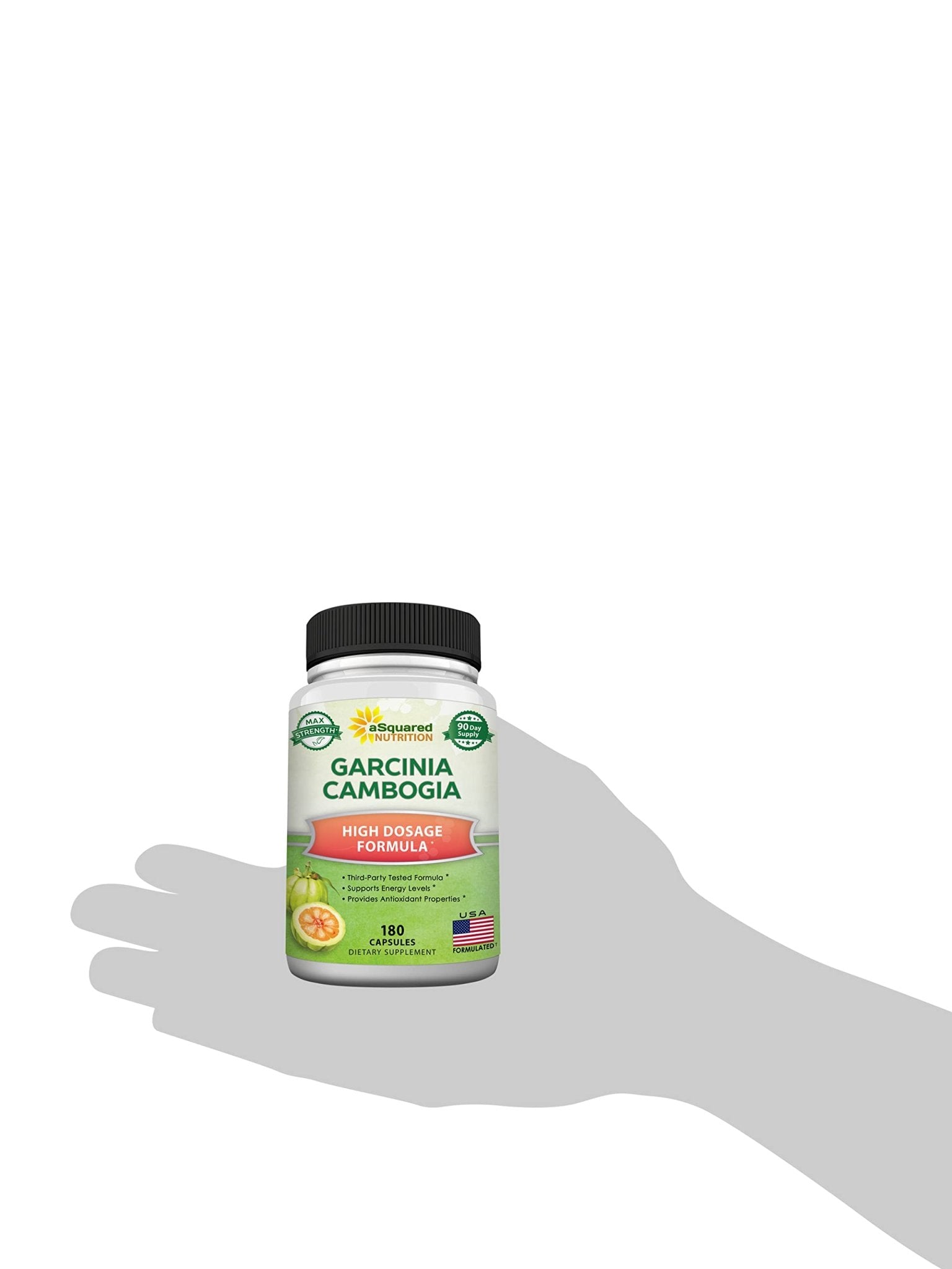 aSquared Nutrition Garcinia Cambogia 1600mg-180 Capsules-Natural Pure Extract Pills for Brain Health- Standardized Ultra HCA & Garcinia Cambogia Supplement - dailyvitalstore