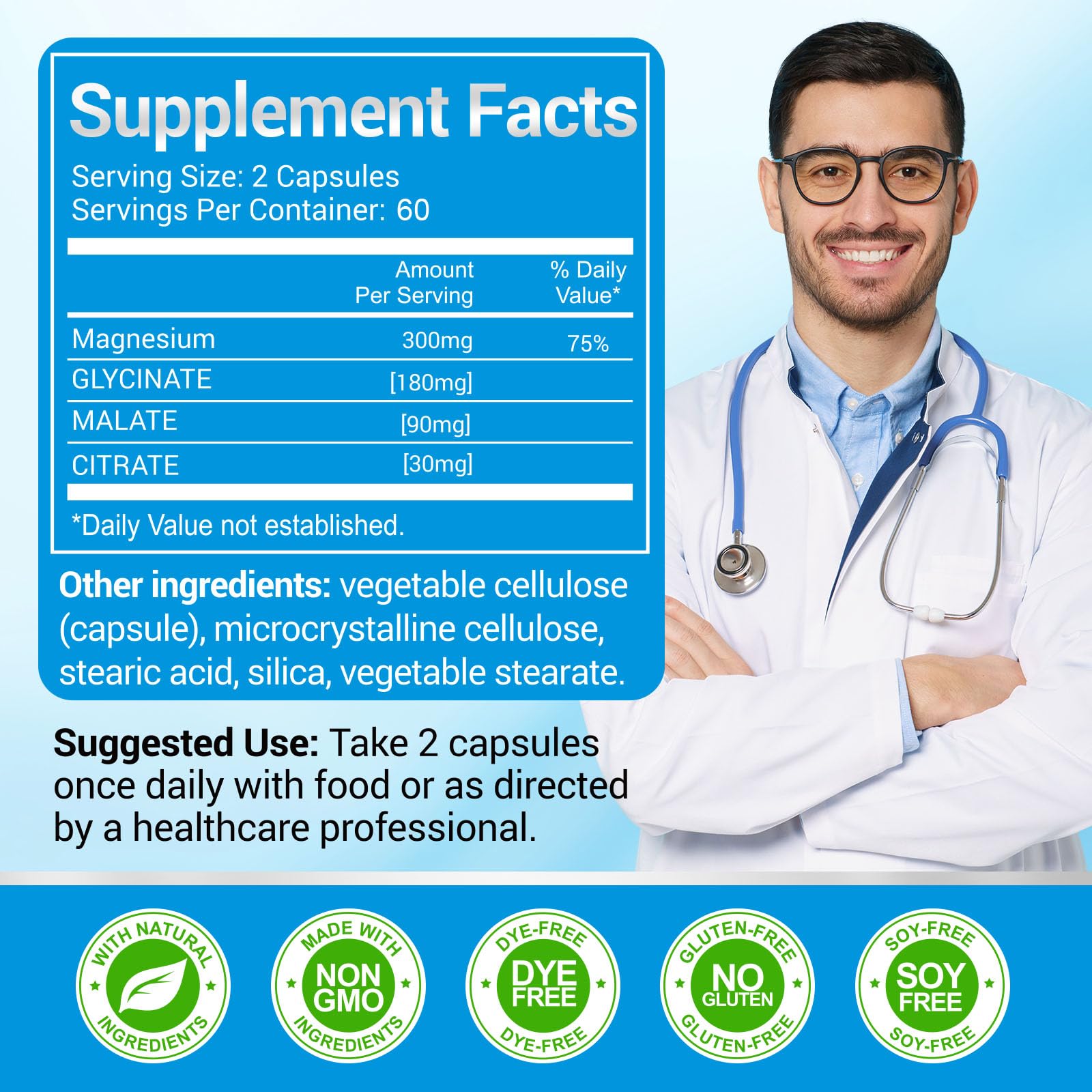 ASSR Triple Magnesium Complex – 300mg Magnesium Supplement with Glycinate, Malate & Citrate – Supports Relaxation, Muscle & Nerve Function – High Absorption, Vegan, Non-GMO, 120 Capsules - dailyvitalstore