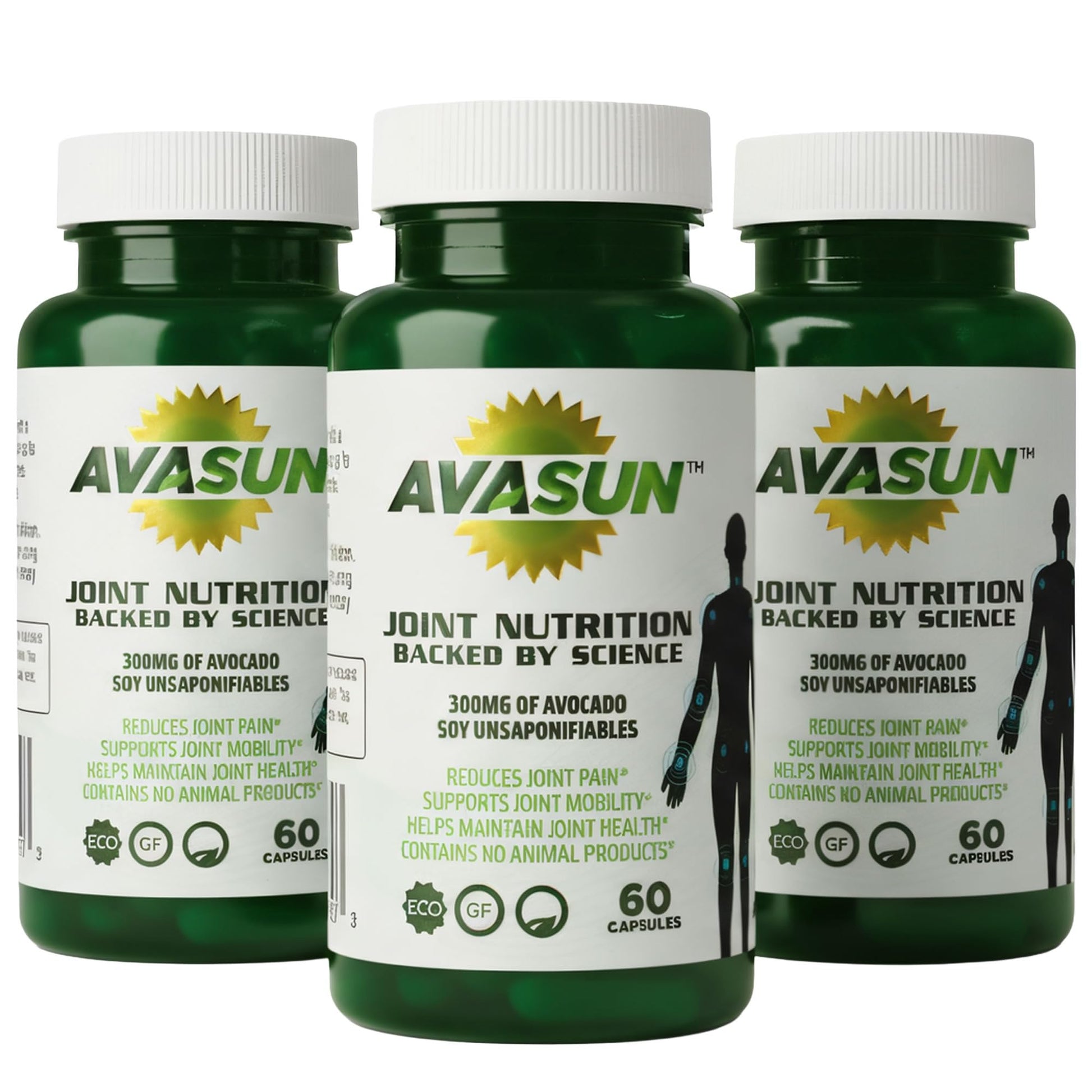 ASU Joint Support Supplement – 300mg Avocado Soy Unsaponifiables for Joint Comfort, Mobility & Cartilage Health, Clinically Studied, Plant-Based, Non-GMO, Gluten-Free, 60 Capsules (6 Month Supply) - dailyvitalstore