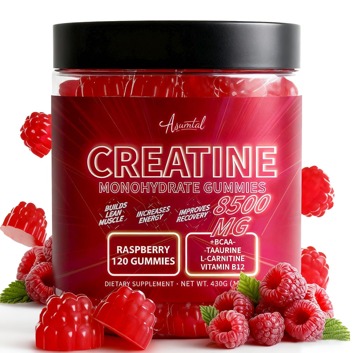 Asumtal Creatine Monohydrate Gummies for Men & Women, Creatine Monohydrate Supplement for Muscle Growth, Strength & Energy Support - dailyvitalstore
