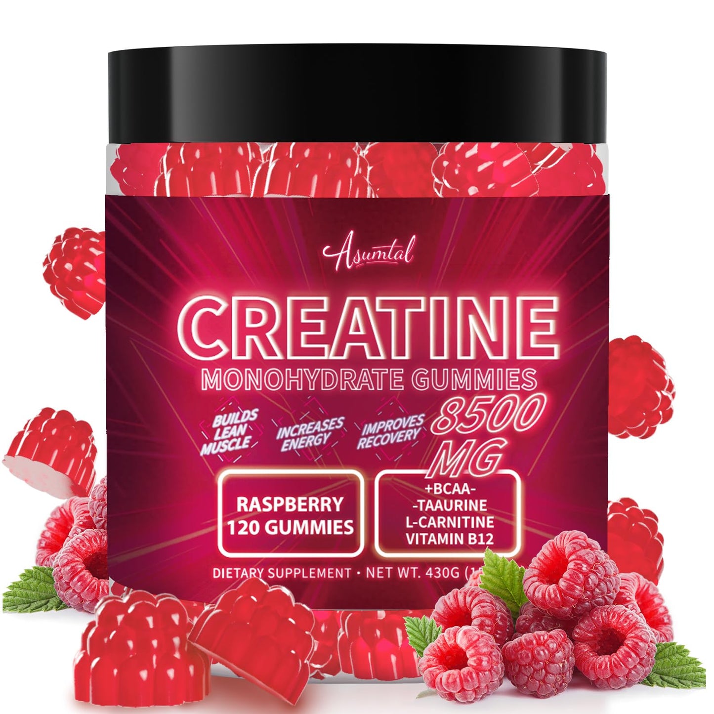 Asumtal Creatine Monohydrate Gummies for Men & Women, Creatine Monohydrate Supplement for Muscle Growth, Strength & Energy Support - dailyvitalstore