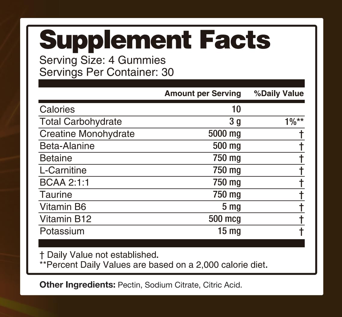 Asumtal Creatine Monohydrate Gummies for Men & Women, Creatine Monohydrate Supplement for Muscle Growth, Strength & Energy Support - dailyvitalstore