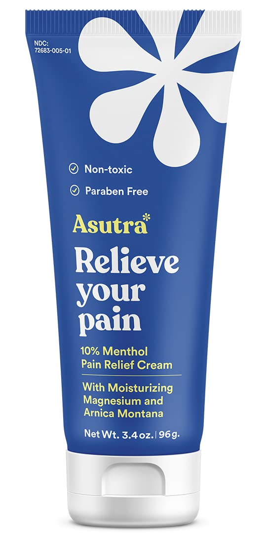 ASUTRA Muscle Pain Relief Cream, Cooling Menthol with Moisturizing Magnesium and Arnica Montana Oil, 3.4 oz - dailyvitalstore