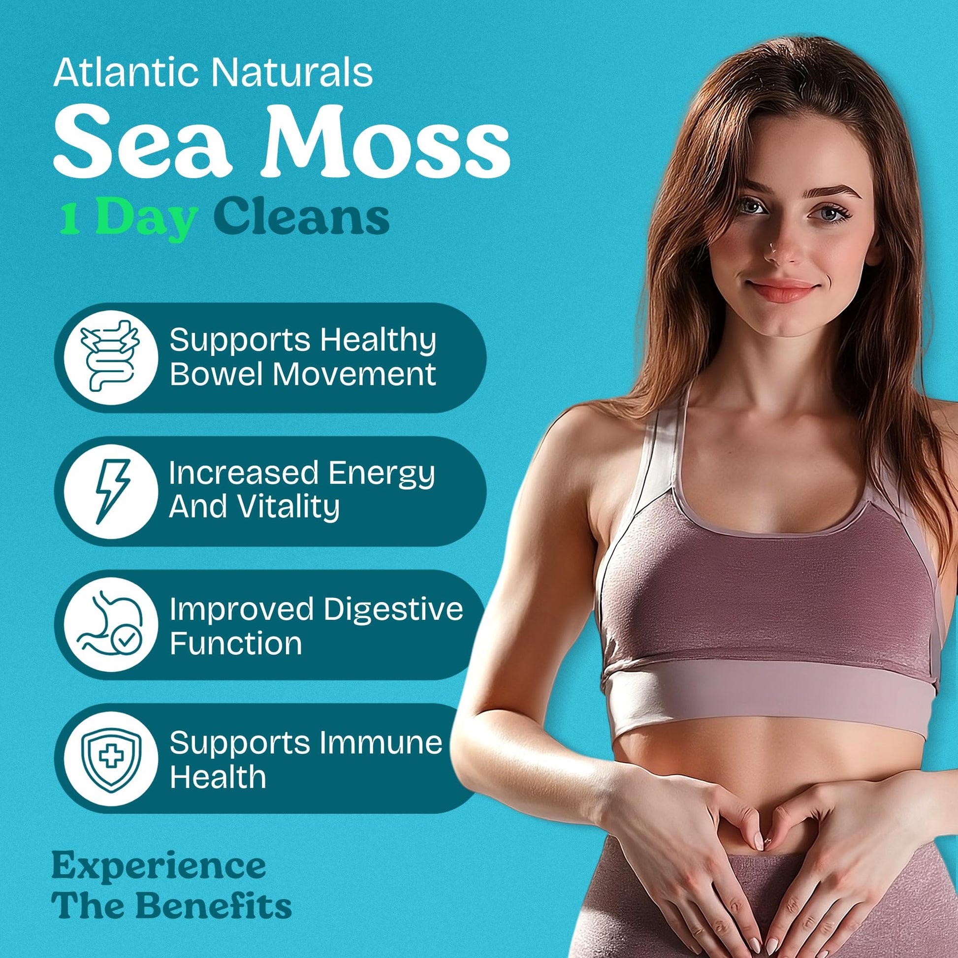 Atlantic Naturals - 1 Day Colon Cleanse Full Body Detox Drink - Sea Moss Supplement for Women & Men, Gut Health, Kidney & Liver Immune Energy Enhancer - dailyvitalstore