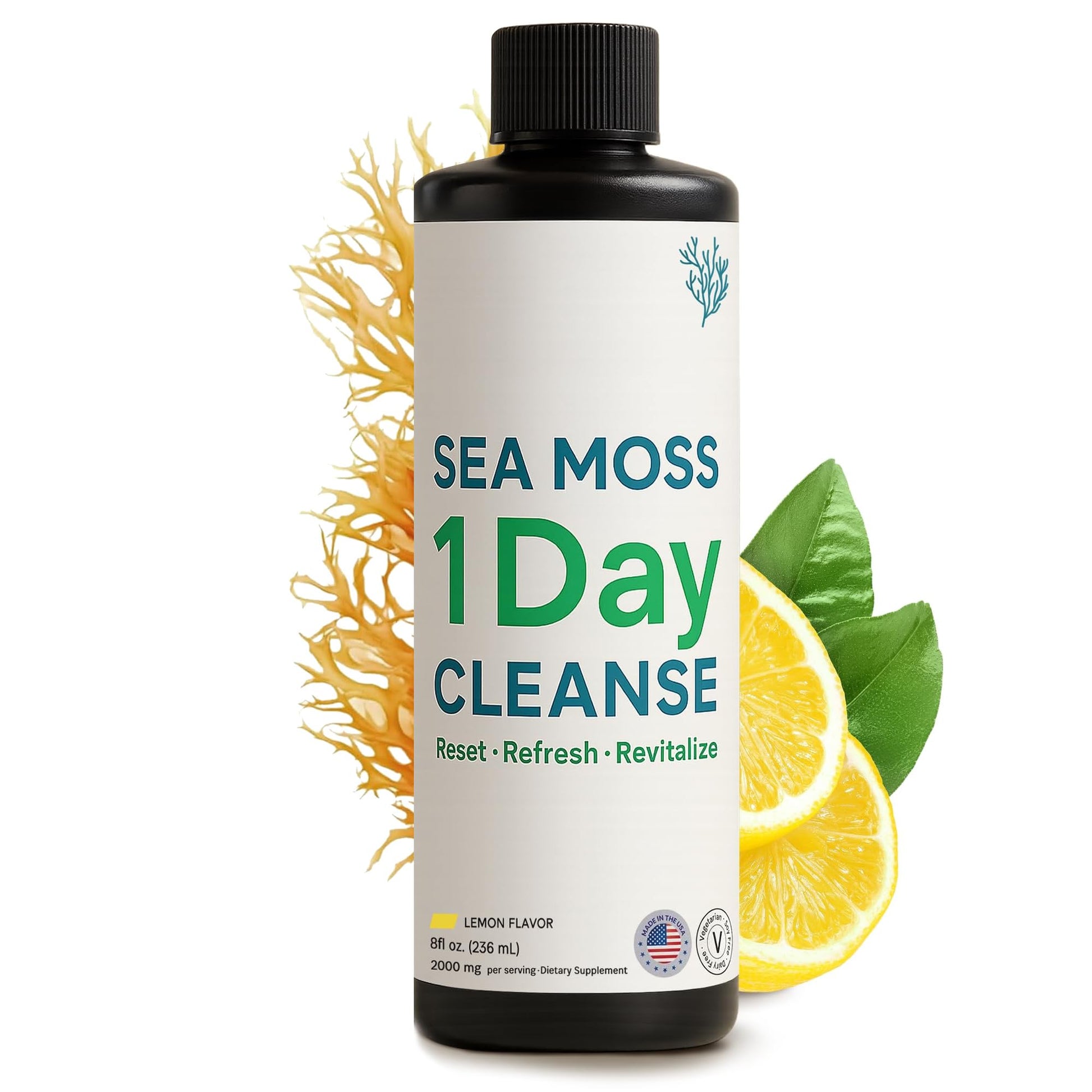 Atlantic Naturals - 1 Day Colon Cleanse Full Body Detox Drink - Sea Moss Supplement for Women & Men, Gut Health, Kidney & Liver Immune Energy Enhancer - dailyvitalstore