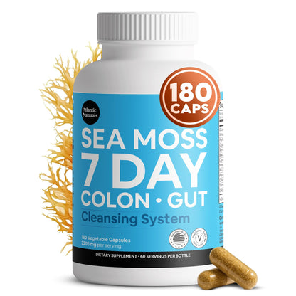 Atlantic Naturals Sea Moss 7 Day Colon & Gut | Enriched with Psyllium Husk, Senna Powder, Turmeric & Herbs | Supports Digestive Health, Bloating, & Natural Flushing - dailyvitalstore