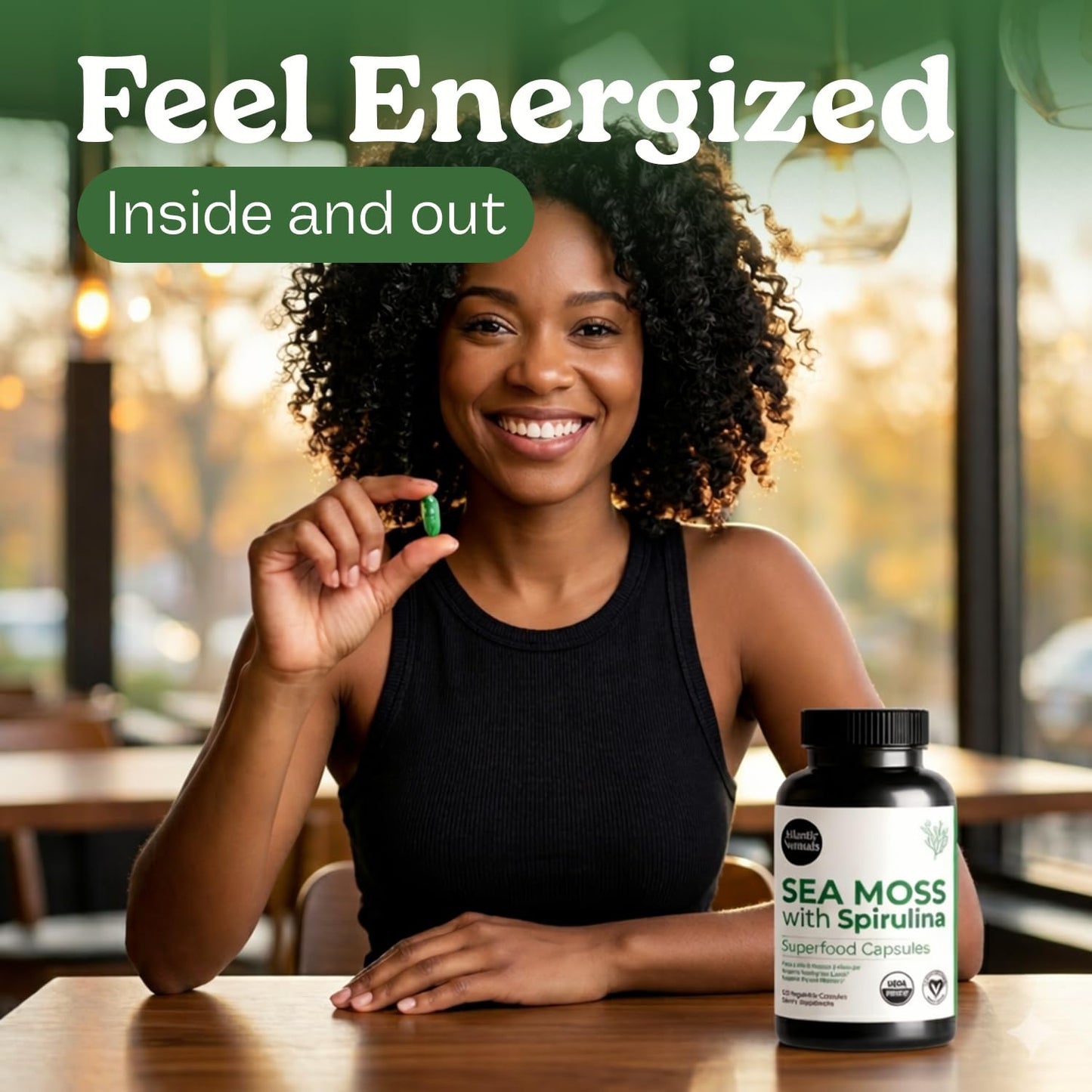 Atlantic Naturals Sea Moss with Spirulina Superfood Capsules - Multivitamin Supplement Supports Healthy Iron and Immune Health, Alternative to Seamoss Gel and Powder - dailyvitalstore