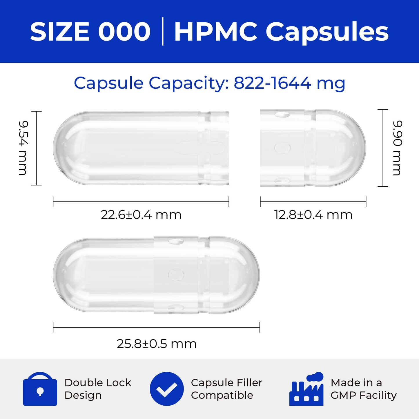 ATLEMISME Empty Vegan Capsules Size 000-1000 Count Vegetable Capsules for DIY Filling with 2 Micro Lab Spoons - dailyvitalstore