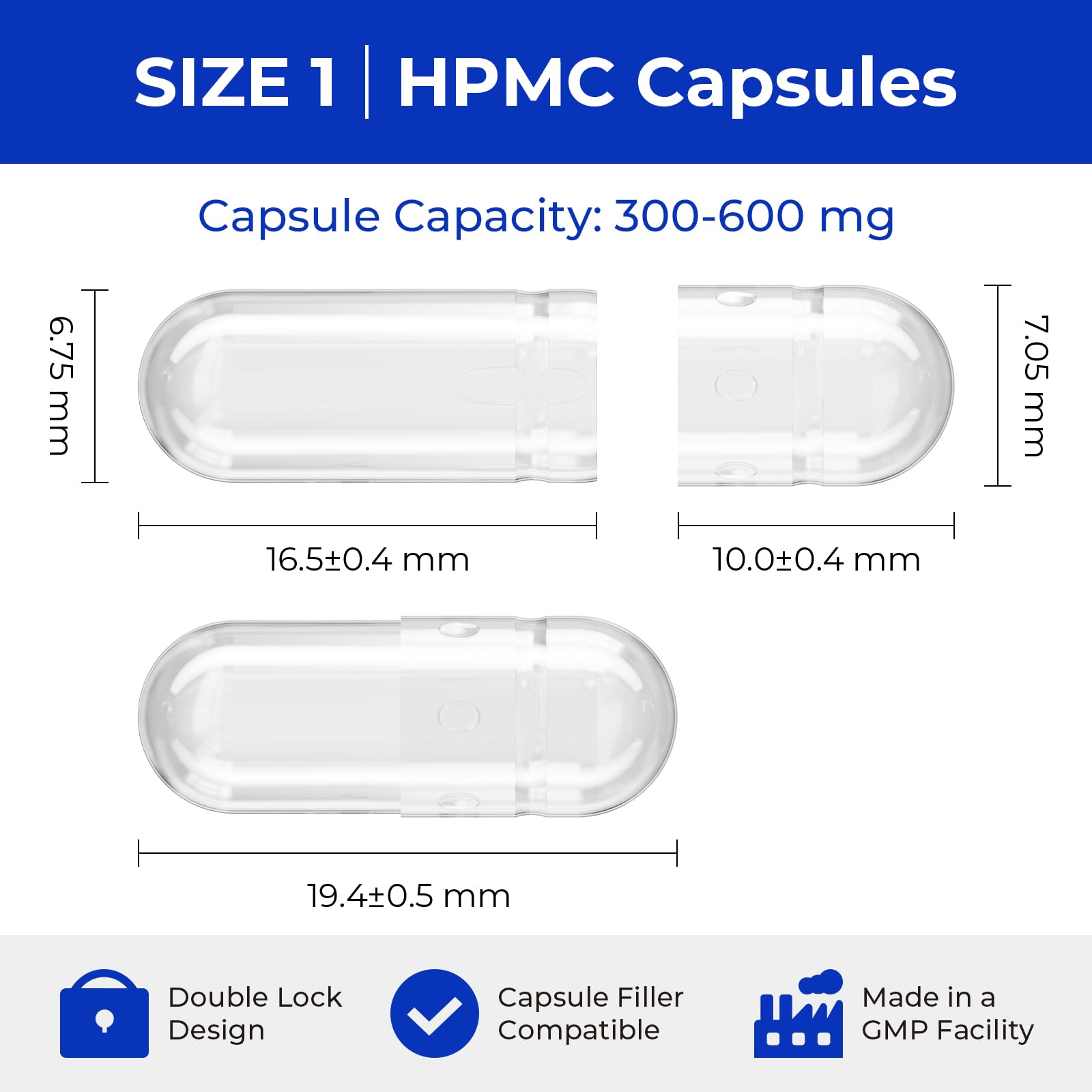 ATLEMISME Empty Vegan Capsules Size 1 - Vegan Capsules Empty (1000 Count) - dailyvitalstore