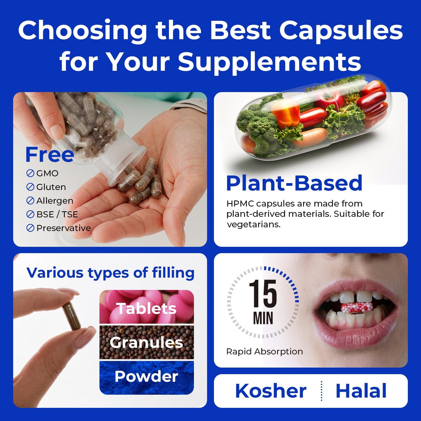ATLEMISME Empty Vegan Capsules Size 1 - Vegan Capsules Empty (1000 Count) - dailyvitalstore