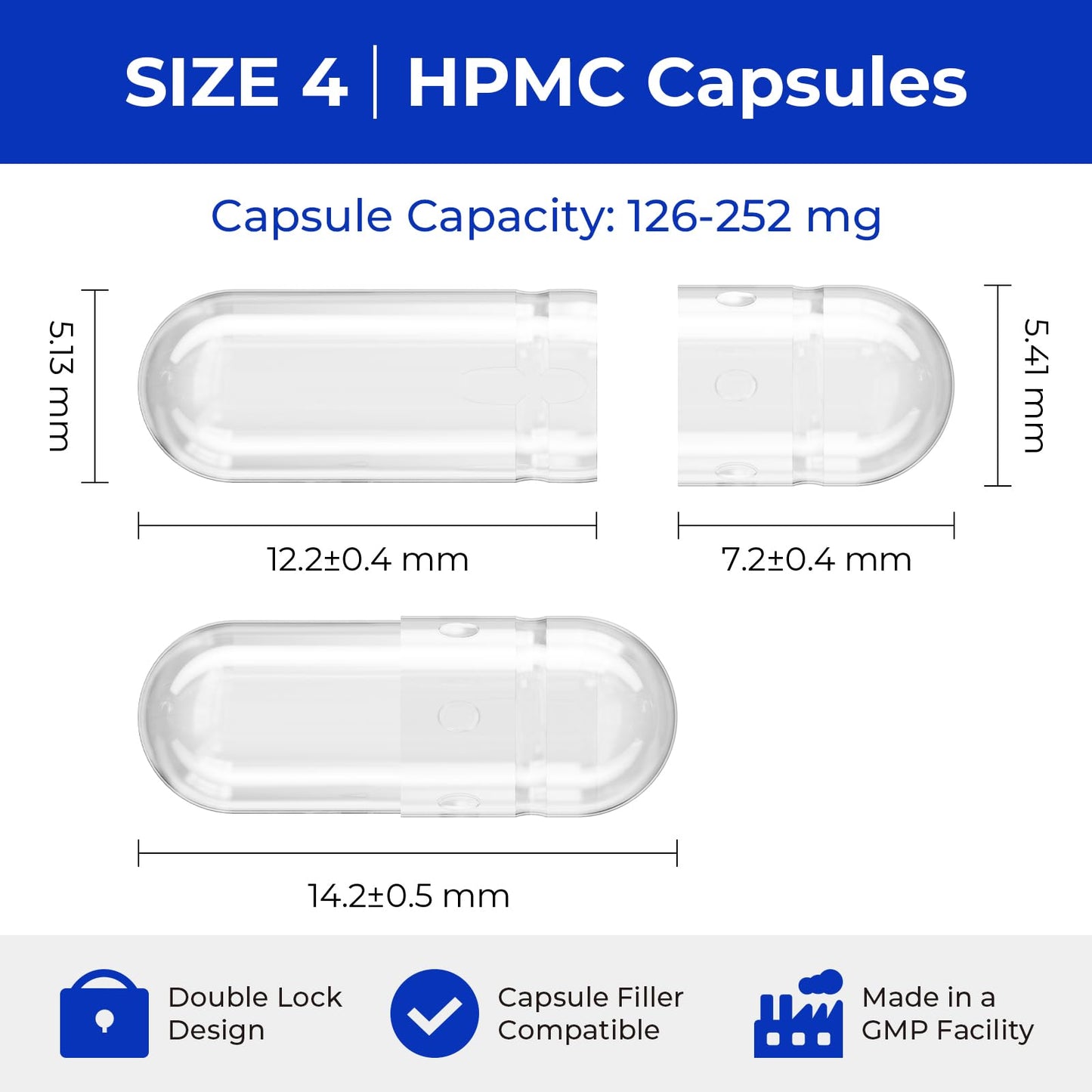 ATLEMISME Empty Vegan Capsules Size 4 - Vegan Capsules DIY Vegetable Capsule Filling - Veggie Caps with 2 Micro Lab Spoons for Capsule Filling - dailyvitalstore