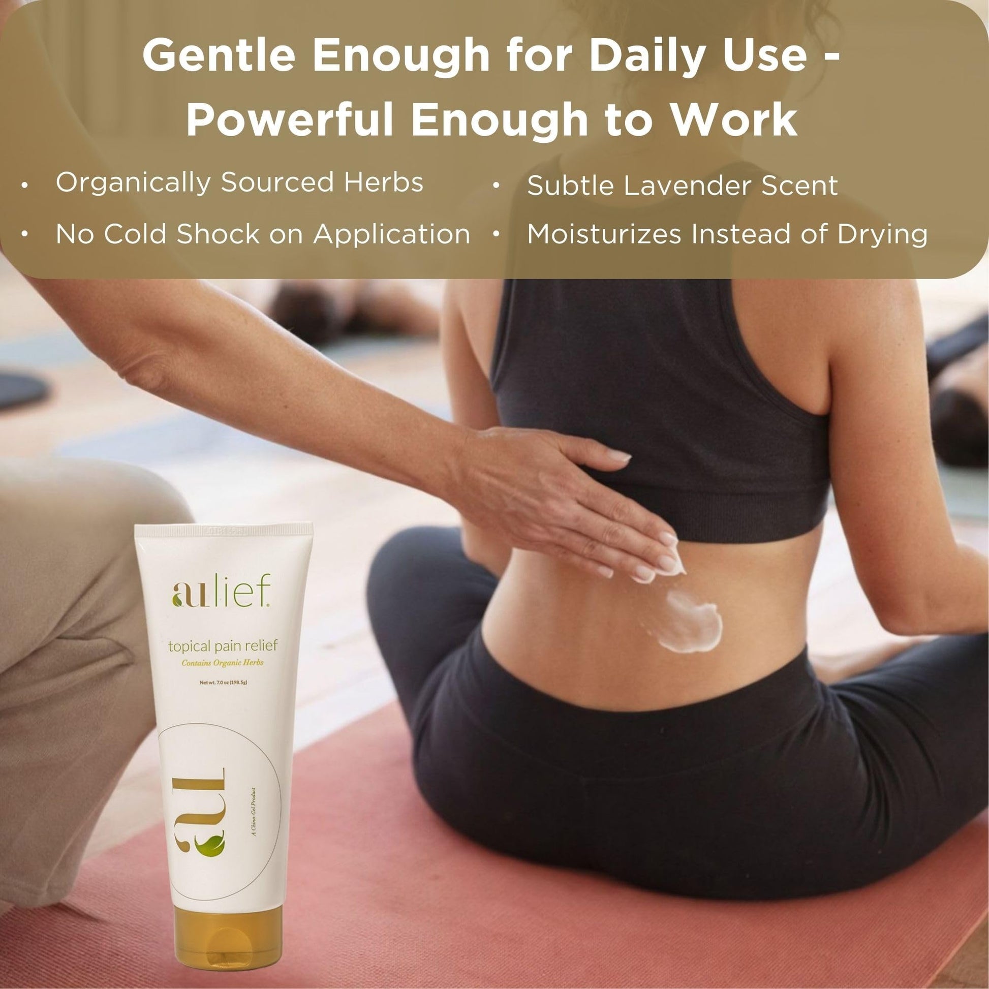 Aulief Gold Natural Pain Relief Cream – Organic Herbal Lotion for Arthritis, Joint Pain & Sore Muscles, Neck, Knee & Back Aches, Premium Organic Natural Pain Reliever, 3.2 Oz Tube - dailyvitalstore