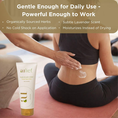 Aulief Gold Natural Pain Relief Cream – Organic Herbal Lotion for Arthritis, Joint Pain & Sore Muscles, Neck, Knee & Back Aches, Premium Organic Natural Pain Reliever, 3.2 Oz Tube - dailyvitalstore