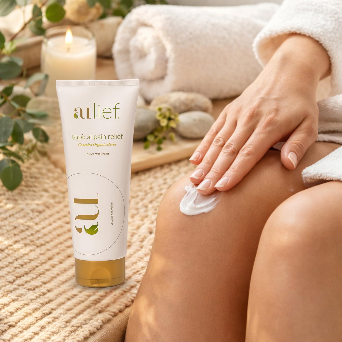 Aulief Gold Natural Pain Relief Cream – Organic Herbal Lotion for Arthritis, Joint Pain & Sore Muscles, Neck, Knee & Back Aches, Premium Organic Natural Pain Reliever, 3.2 Oz Tube - dailyvitalstore