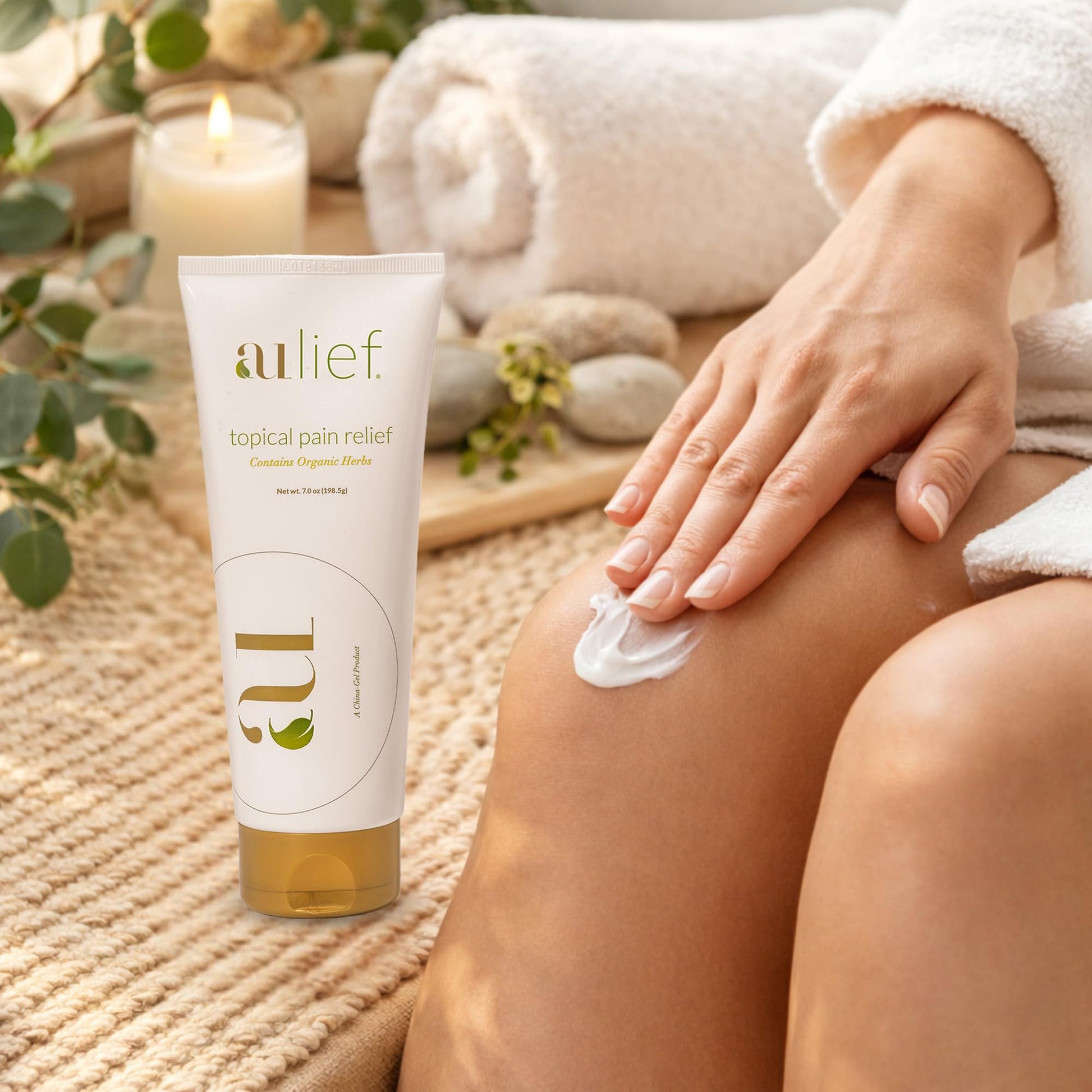 Aulief Gold Natural Pain Relief Cream – Organic Herbal Lotion for Arthritis, Joint Pain & Sore Muscles, Neck, Knee & Back Aches, Premium Organic Natural Pain Reliever, 3.2 Oz Tube - dailyvitalstore