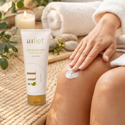 Aulief Gold Natural Pain Relief Cream – Organic Herbal Lotion for Arthritis, Joint Pain & Sore Muscles, Neck, Knee & Back Aches, Premium Organic Natural Pain Reliever, 3.2 Oz Tube - dailyvitalstore