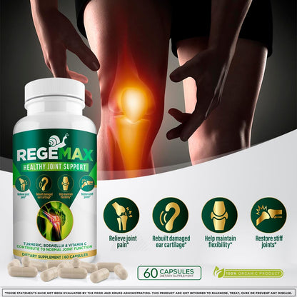 AURA VITAMINS REGEMAX regenerates and Helps Alleviate Joint discomfort Supplement, Snail Protein, Boswellia Serrata, and Turmeric – 60 Caps. (2) - dailyvitalstore