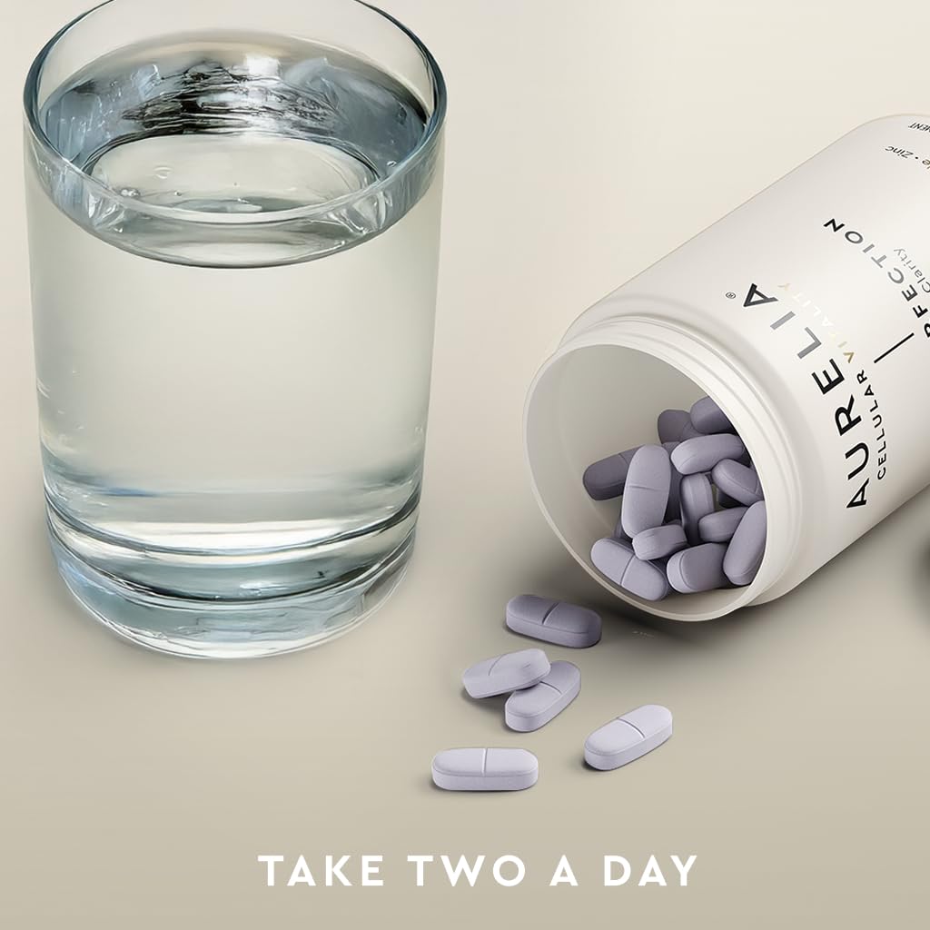 AURELIA Skin Perfection | Advanced Cellular Anti-Aging Supplement | Enhance Skin Clarity, & Tone | with Zinc, Resveratrol, Niacinamide, Ergothioneine, & Vitamin C - dailyvitalstore