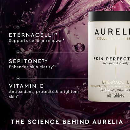 AURELIA Skin Perfection | Advanced Cellular Anti-Aging Supplement | Enhance Skin Clarity, & Tone | with Zinc, Resveratrol, Niacinamide, Ergothioneine, & Vitamin C - dailyvitalstore