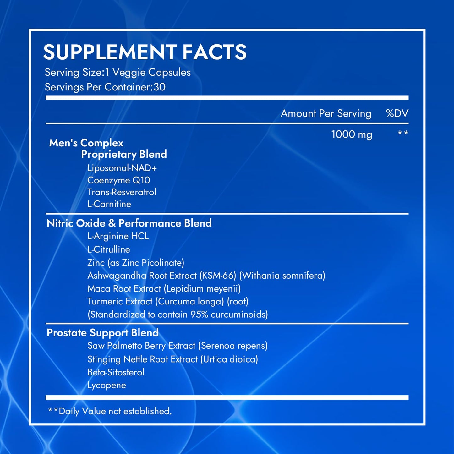 Aureph Vantique Men's NAD+ Supplement with Resveratrol, CoQ10, L-Citrulline & Lycopene - Nitric Oxide Support, Prostate Care, Anti-Aging, Stamina & Cellular Energy Boost 60 Capsules - dailyvitalstore